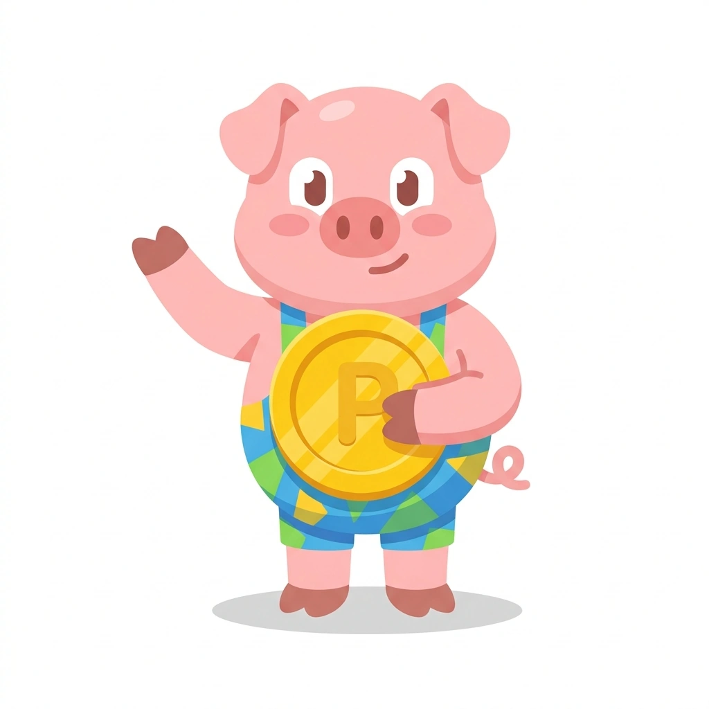 Penny the Piglet, the guide who teaches the Investing: Growing Your Money course