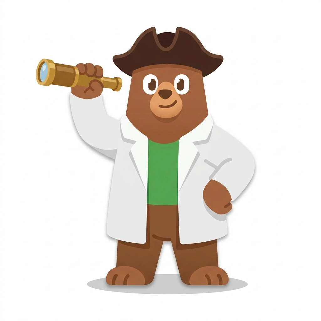 Barnaby the Bandage-Bear, the guide who teaches the Cómo Funciona la Medicina Moderna course