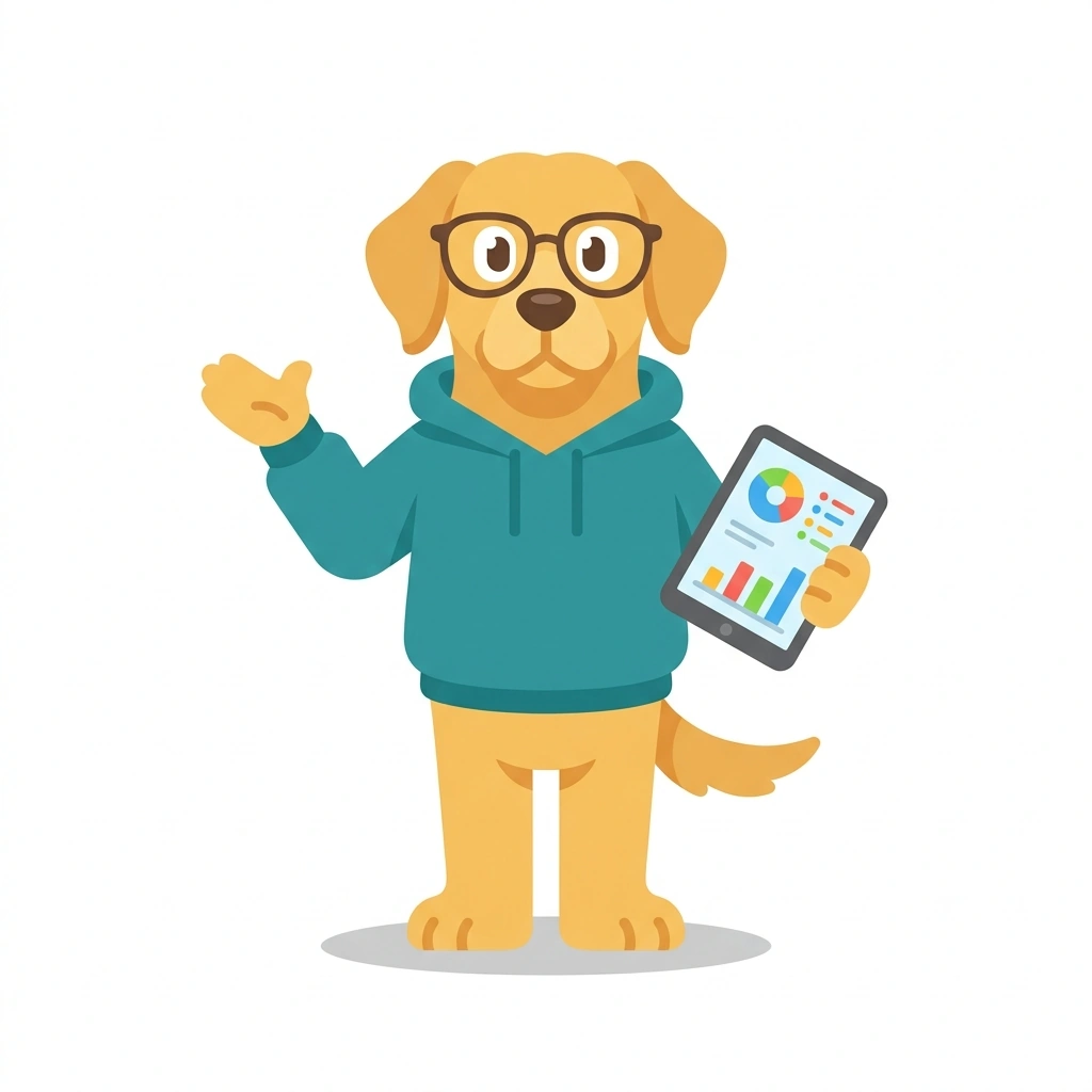 Data Dan the Dog, the guide who teaches the AI Data Scientist Interview course