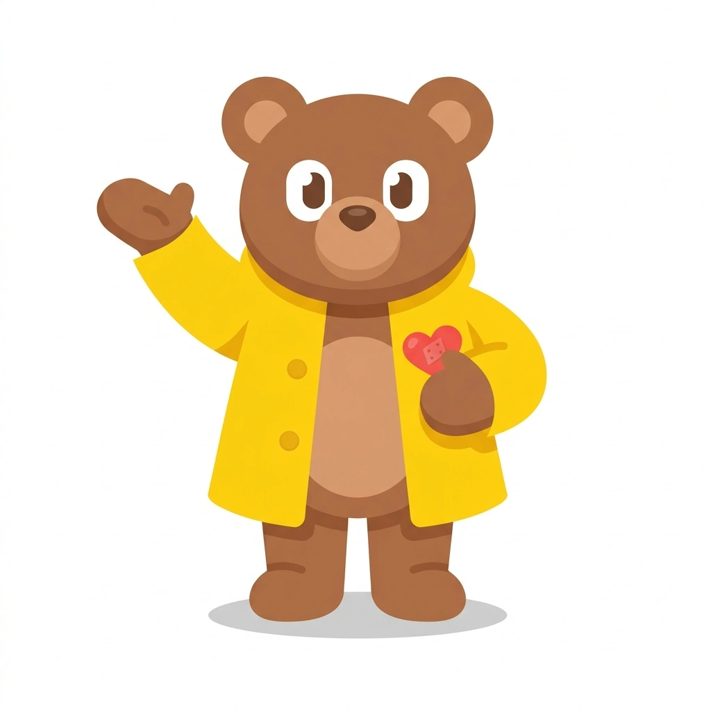 Barnaby the Bear, the guide who teaches the When a PTSD Diagnosis Hurts course