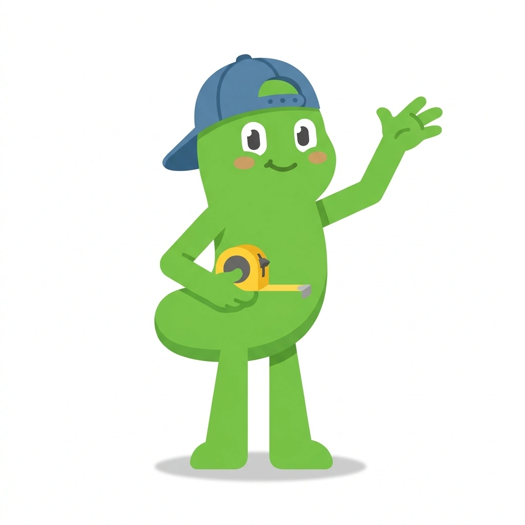 Milo the Measuring Inchworm, the guide who teaches the Reading the Tape Measure course