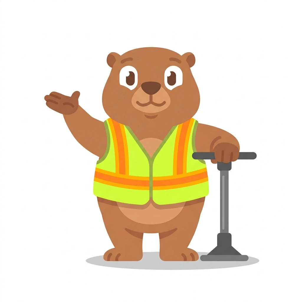 Grover the Groundhog, the guide who teaches the Repairing Asphalt-to-Gravel Drop-Offs course