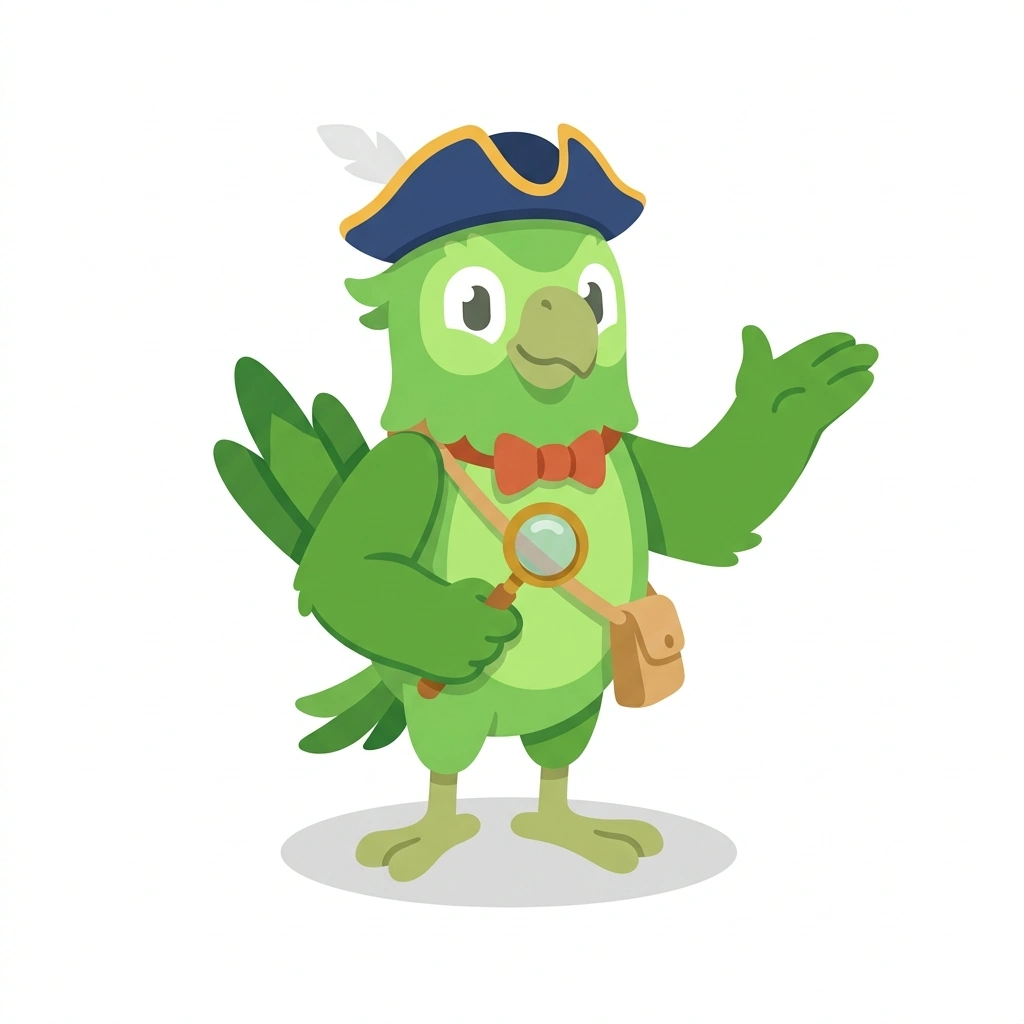 Polly the Presidential Parrot, the guide who teaches the Presidential Pastimes and Hobbies course