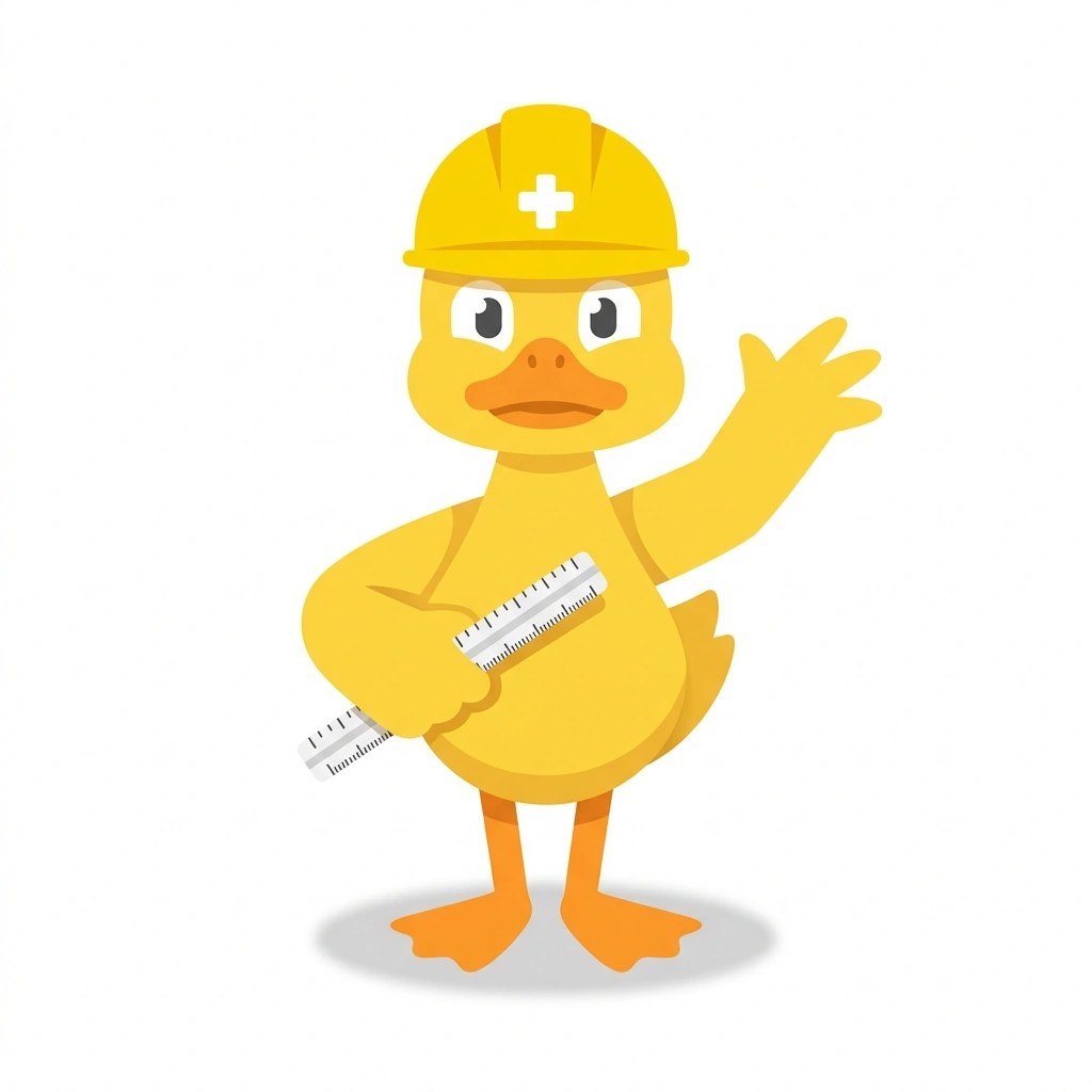 Drafty the Duck, the guide who teaches the Drawing Your Own House Plans course