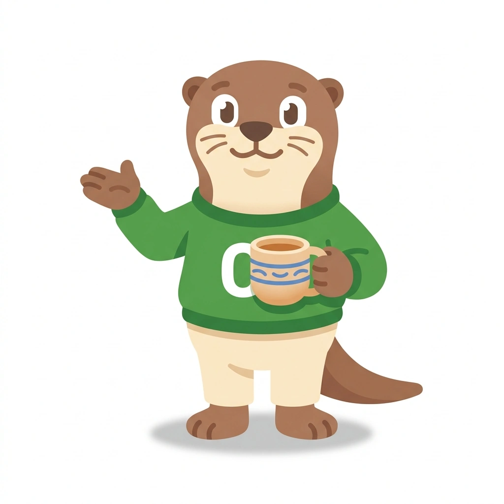 Sammy the Sea Otter, the guide who teaches the Everyday Conversation Skills course