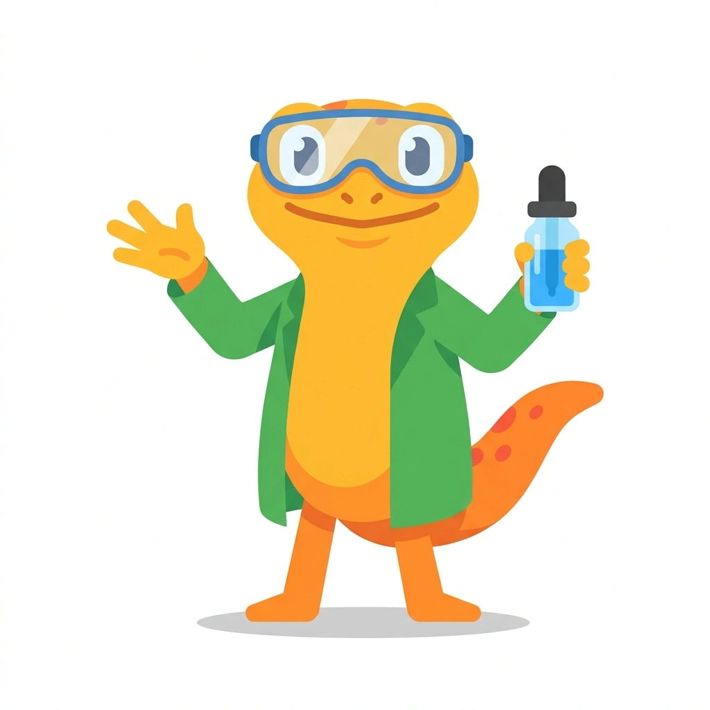 Serum the Salamander, the guide who teaches the Science of Skincare course
