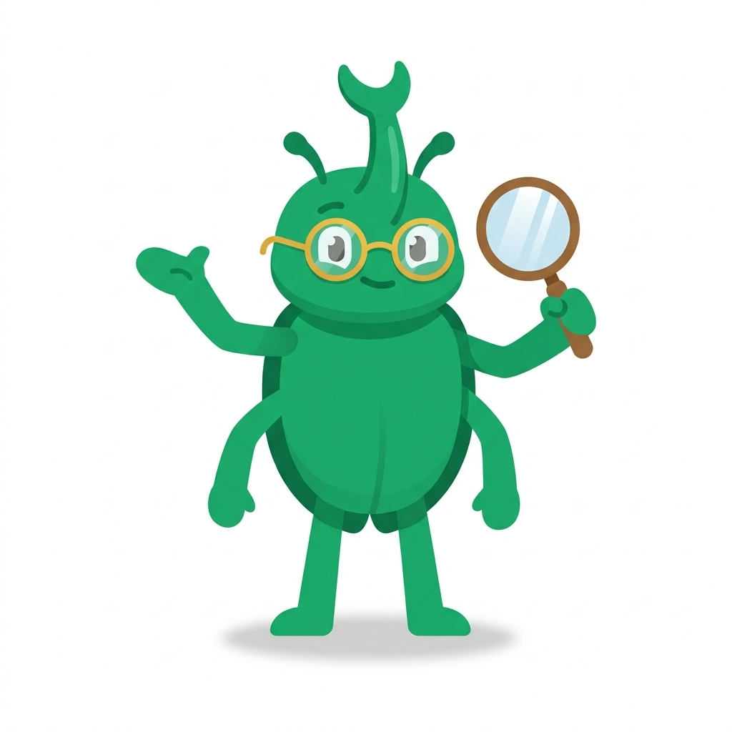 Barnaby the Beetle, the guide who teaches the How Living Things Work course