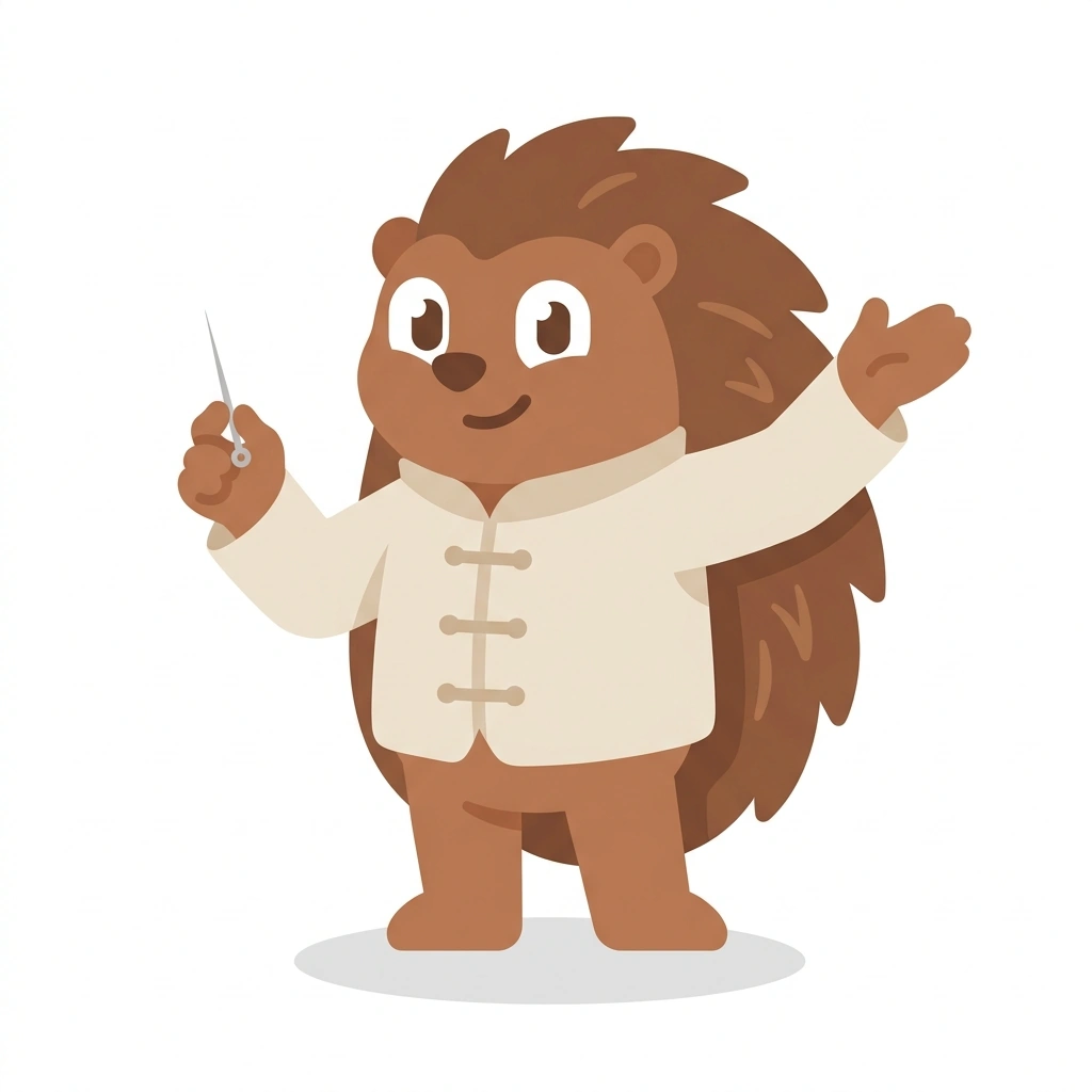 Pip the Porcupine, the guide who teaches the Acupuncture Points and Pathways course