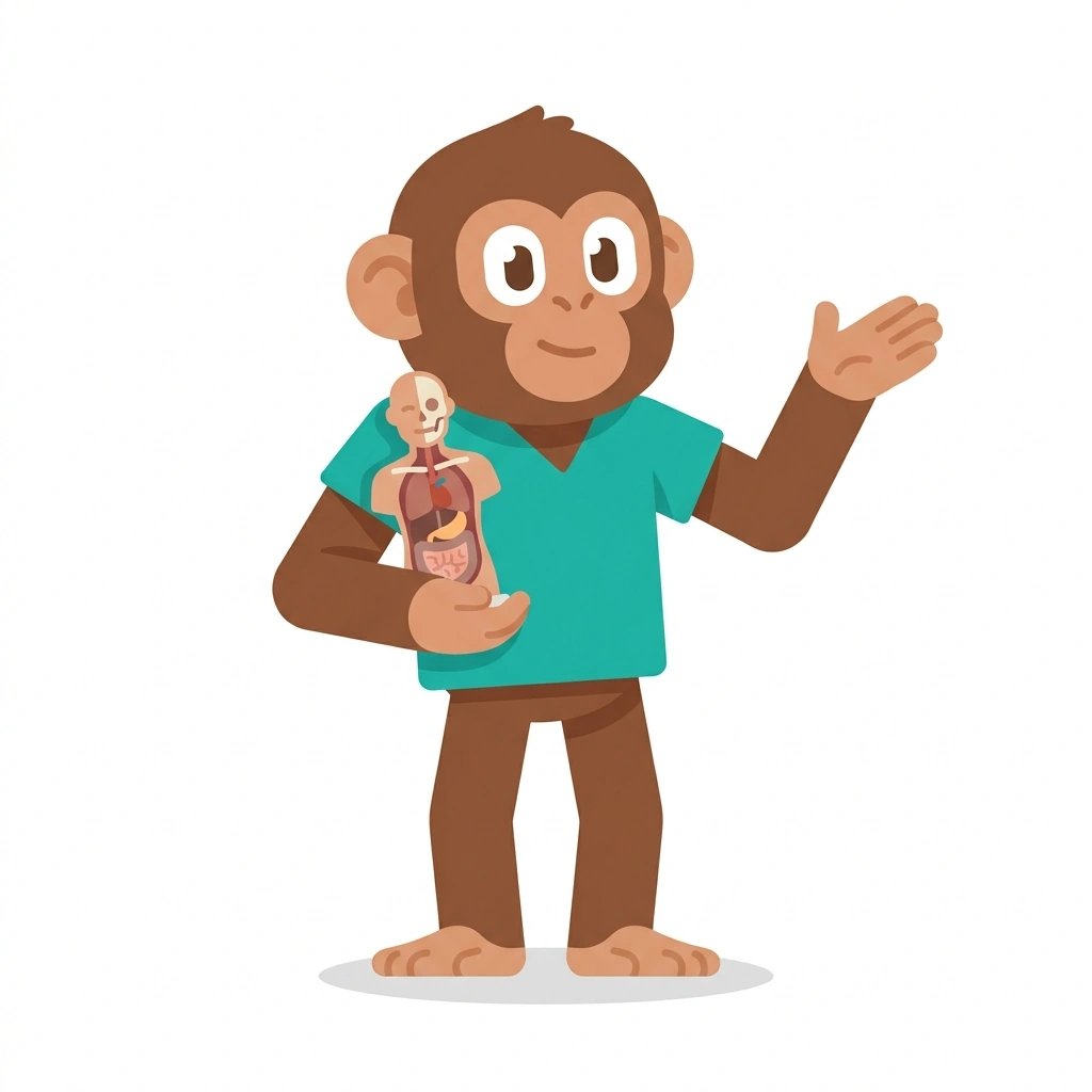 Atlas the Ape, the guide who teaches the Applied Human Anatomy course