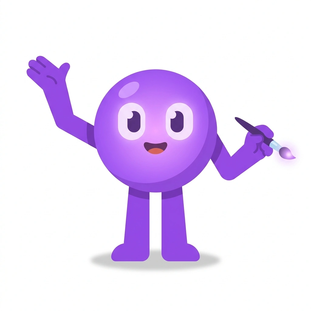 Splotch the Shader Sprite, the guide who teaches the Shader Art for Game Engines course