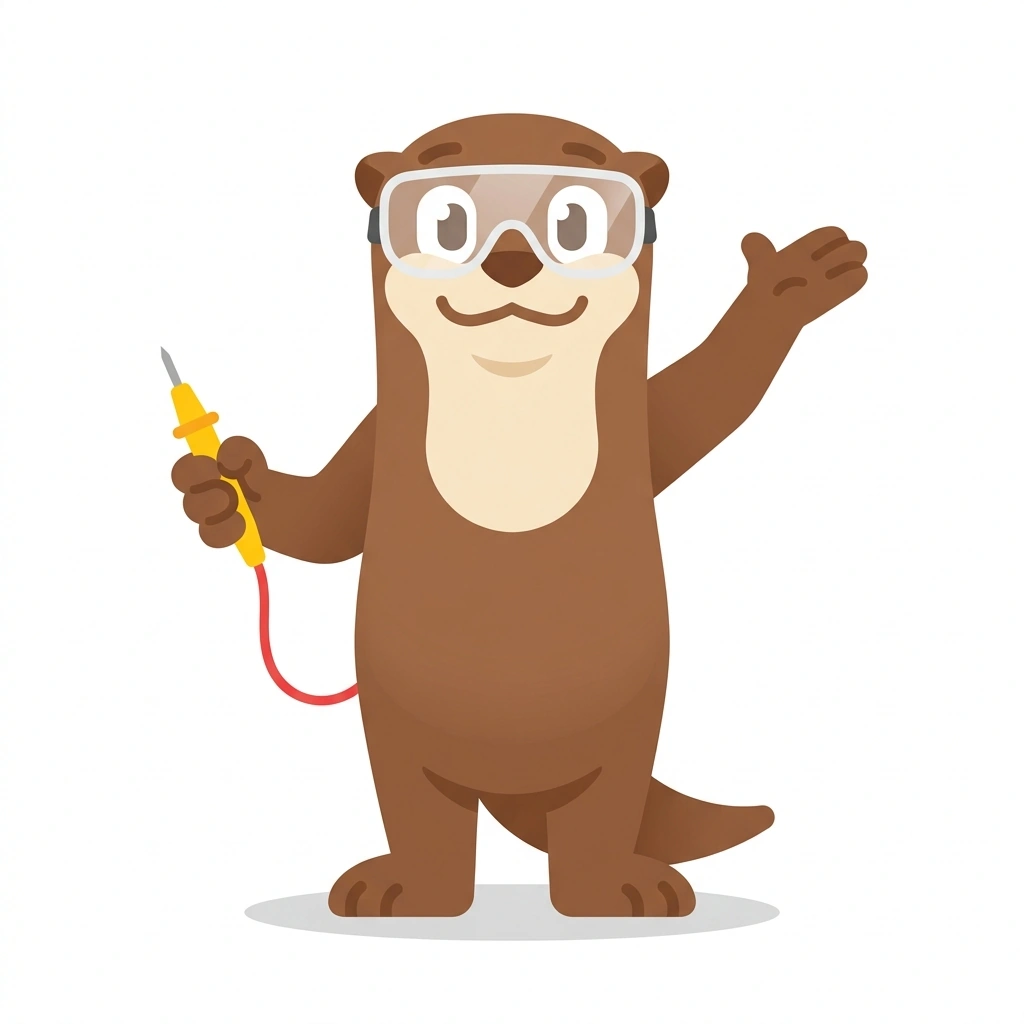 Ohmie the Otter, the guide who teaches the Practical Circuit Design course