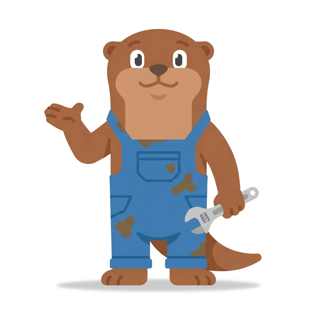Otto the Otter, the guide who teaches the How Car Engines and Turbos Work course
