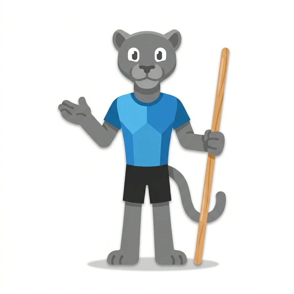 Petra the Panther, the guide who teaches the Pilates Teaching Architecture course