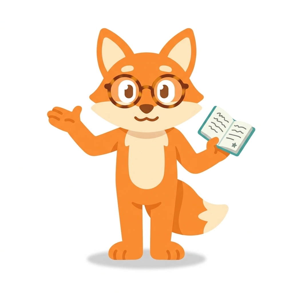 Vox the Fox, the guide who teaches the Building Your Working Vocabulary course