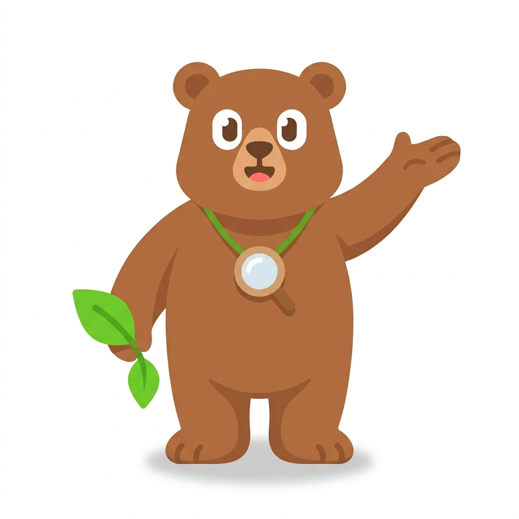 Barnaby the Bear, the guide who teaches the How Life Works course