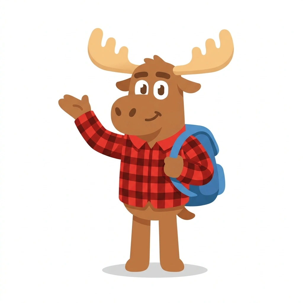 Monty the Moose, the guide who teaches the New Hampshire: Towns, Mills, and Mountains course