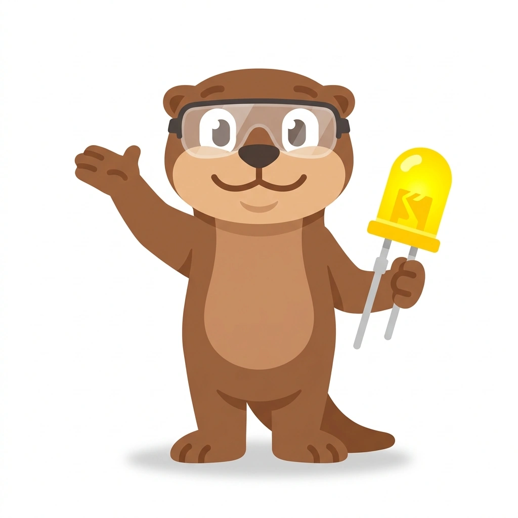 Ohmie the Otter, the guide who teaches the Everyday Electronics in Action course