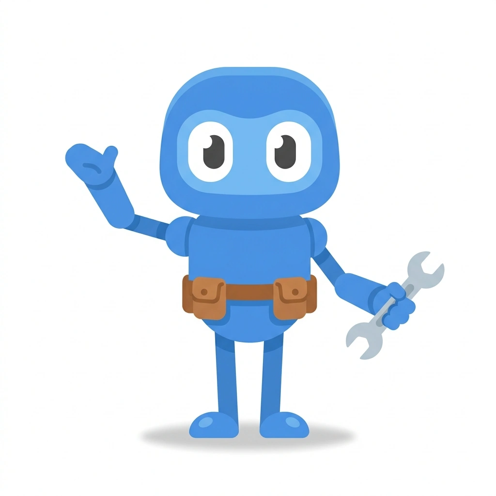 Gigi the Gearbot, the guide who teaches the Building Games in Godot course