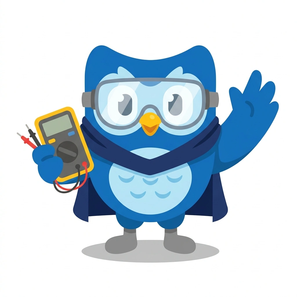 Ohmie the Owl, the guide who teaches the Hands-On Electronics course