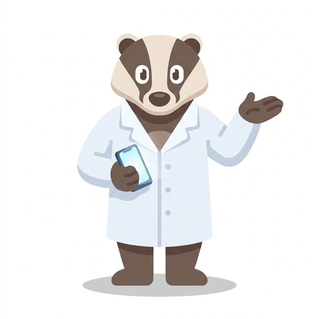 Beaker the Badger, the guide who teaches the The Chemistry in Your Pocket course
