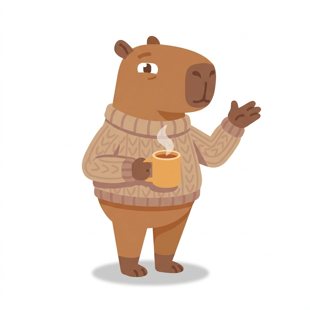 Cally the Calm Capybara, the guide who teaches the Quitting Cannabis: A Practical Guide course