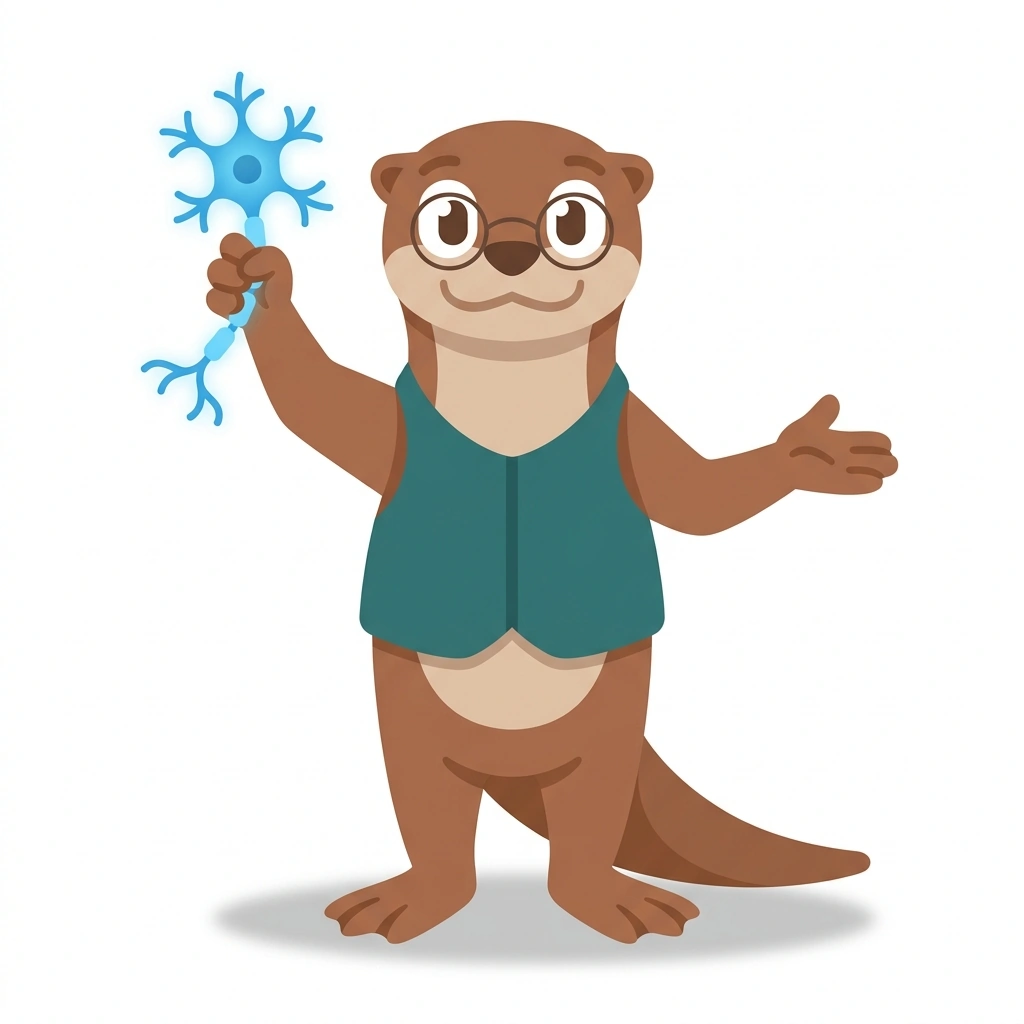 Niko the Neuro-Otter, the guide who teaches the How the Brain Builds Reality course
