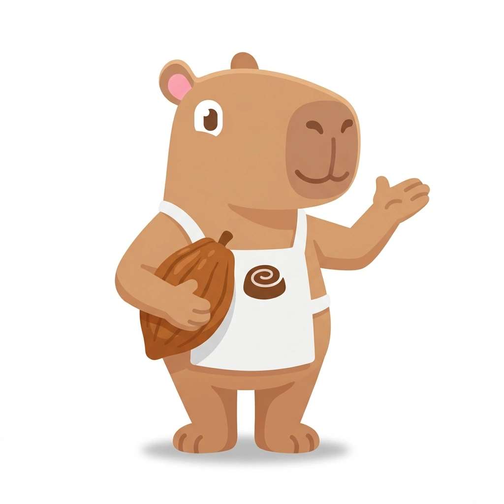 Cocoa the Capybara, the guide who teaches the Chocolate: Decoding the Bean course