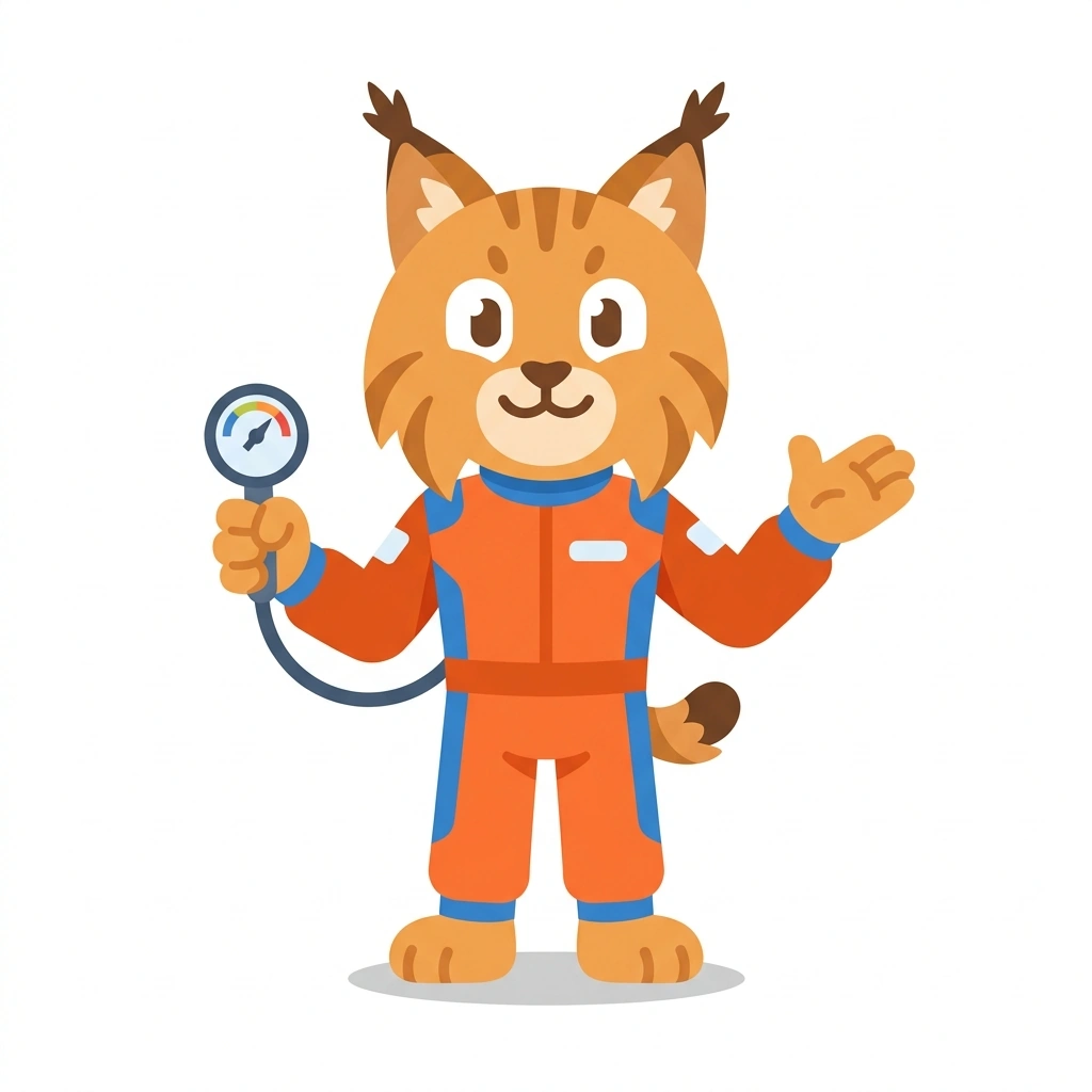 Lugnut the Lynx, the guide who teaches the How NASCAR Races Are Won course