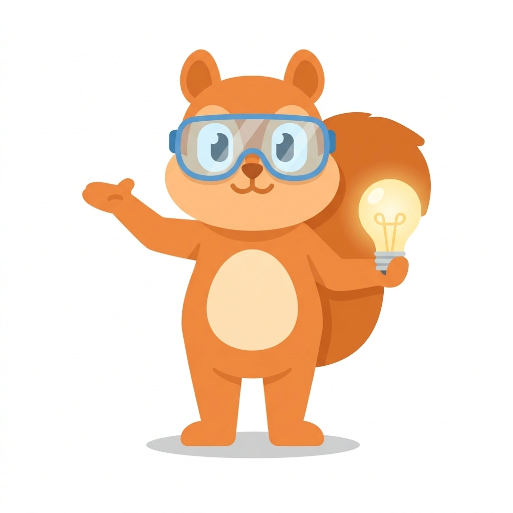 Sparky the Squirrel, the guide who teaches the Electric Circuits: Follow the Flow course