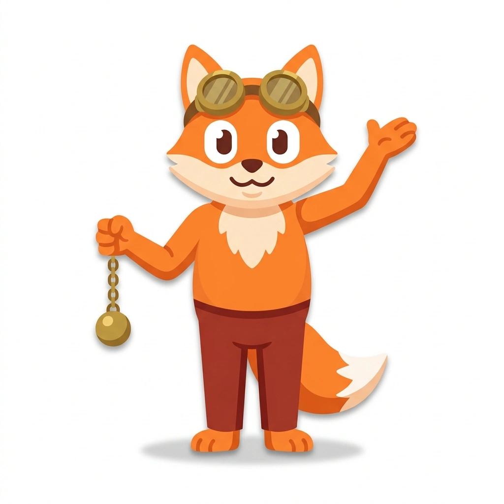 Phineas the Fox, the guide who teaches the Physics: The Laws of Conservation course