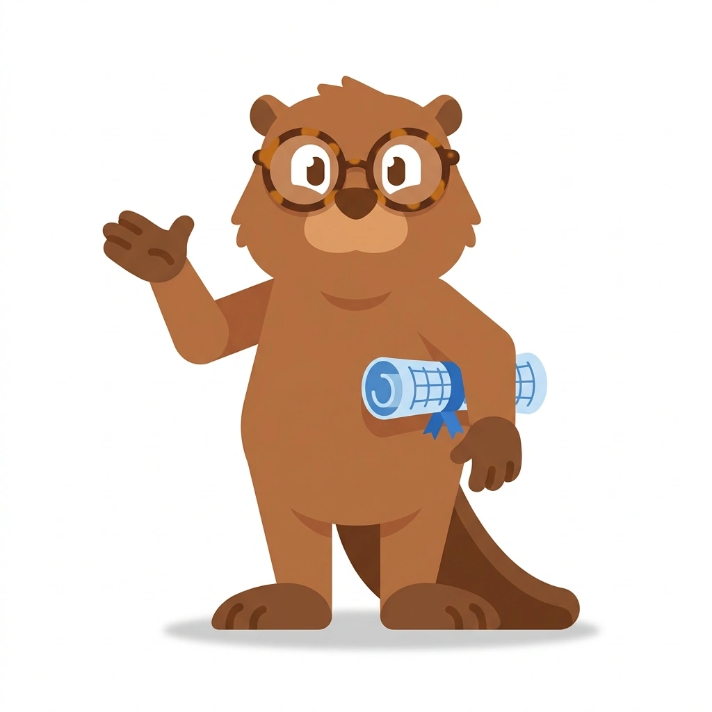 Barnaby the Beaver, the guide who teaches the Behavioral Psychology and Choice course