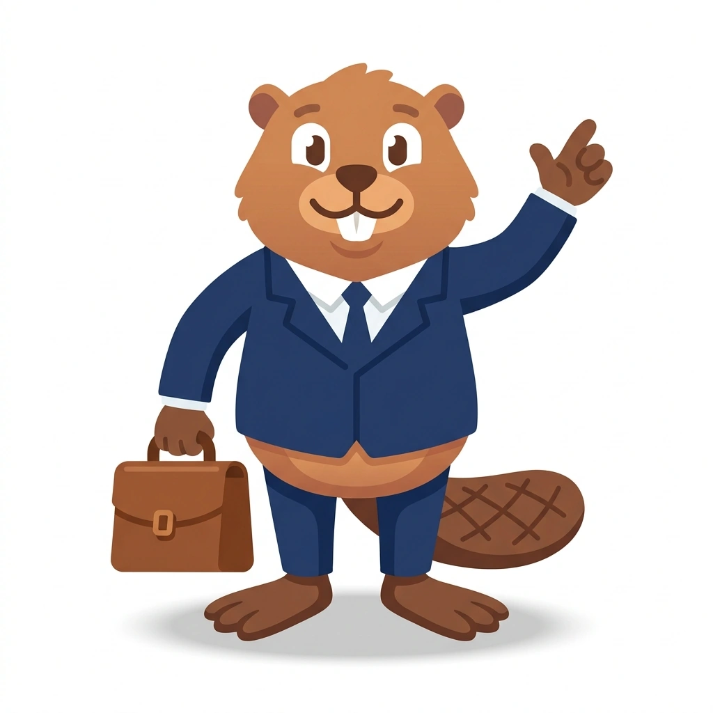 Bizzie the Beaver, the guide who teaches the Strategic Leadership and Corporate Dynamics course