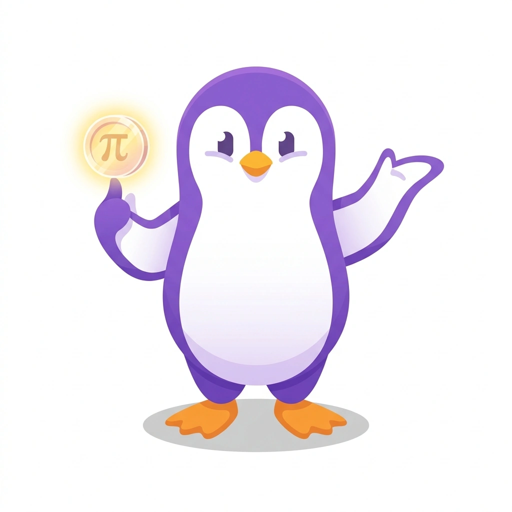 Pip the Penguin, the guide who teaches the Understanding the Pi Network course