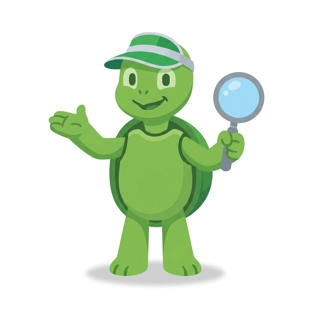 Ticker the Turtle, the guide who teaches the Reading Stock Market Charts course