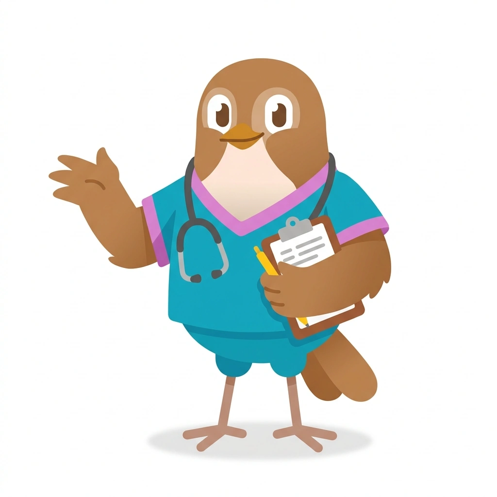 Nelly the Nurse Nightingale, the guide who teaches the Clinical Nursing Judgment course