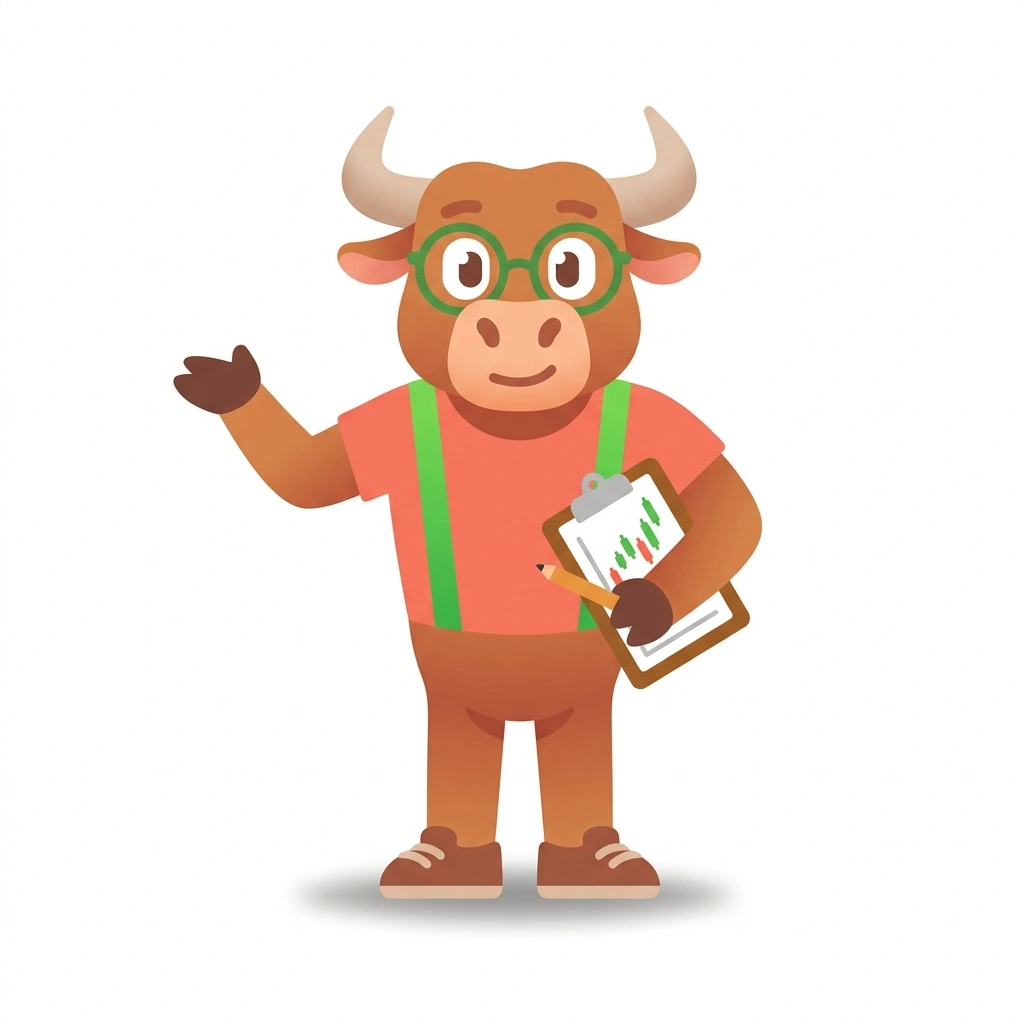 Barnaby the Bull, the guide who teaches the The Mechanics of Trading course