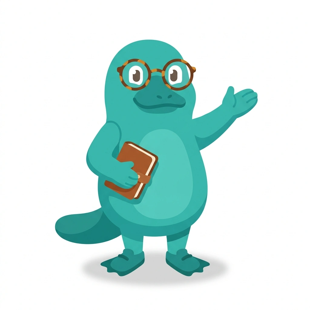 Pip the Platypus, the guide who teaches the Cognitive Architecture: Learning, Memory, and Development course