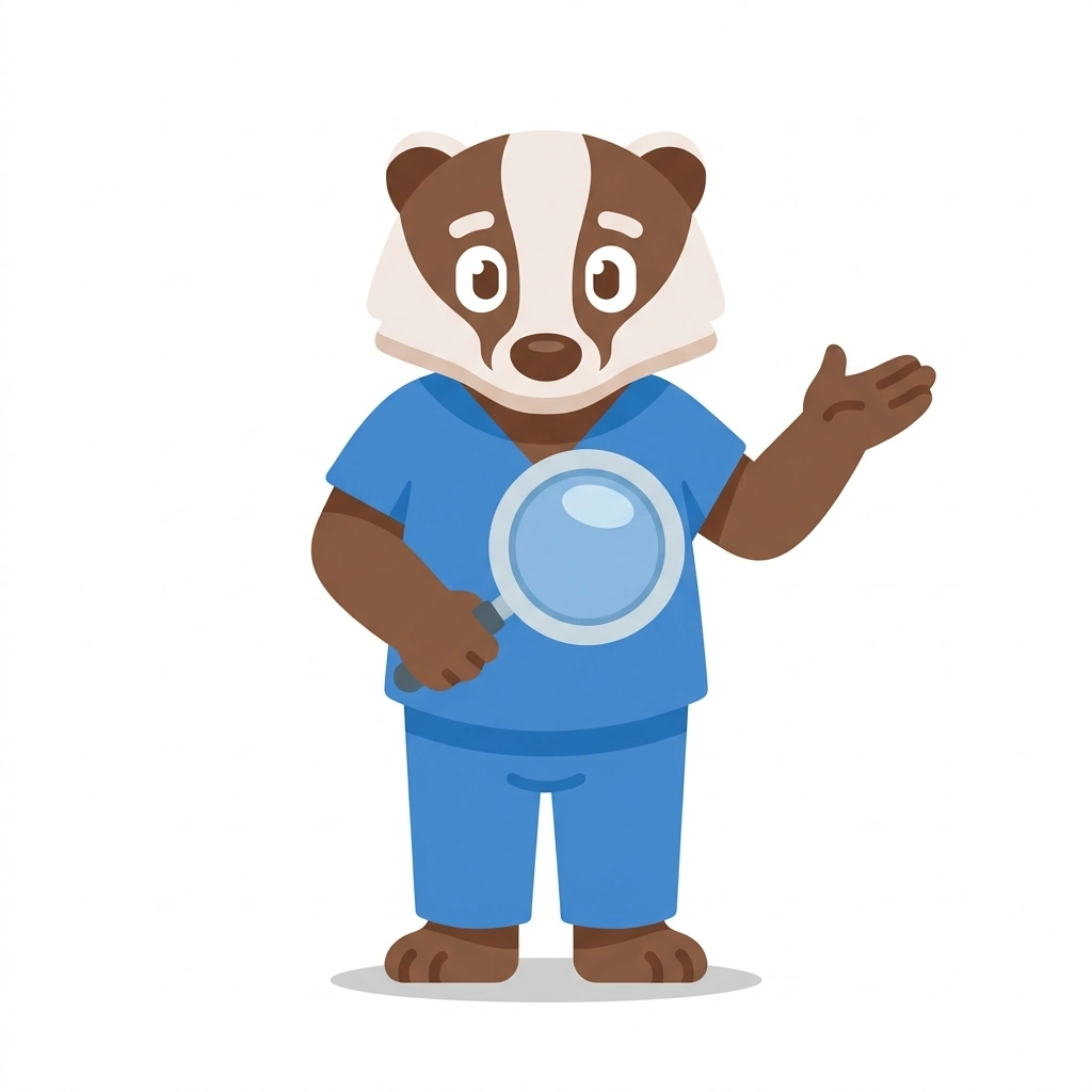 Barnaby the Badger, the guide who teaches the Human Anatomy: Built to Move course
