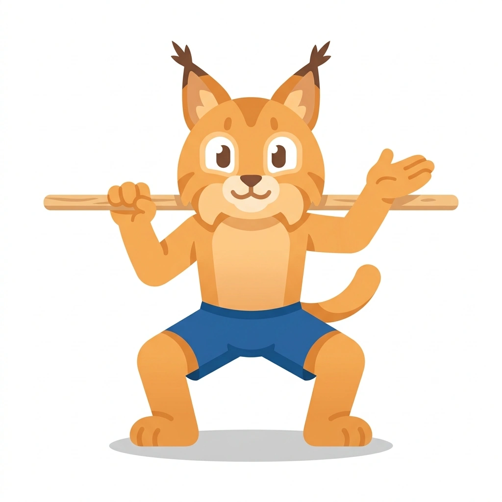 Leo the Lynx, the guide who teaches the Lower Body Mechanics course