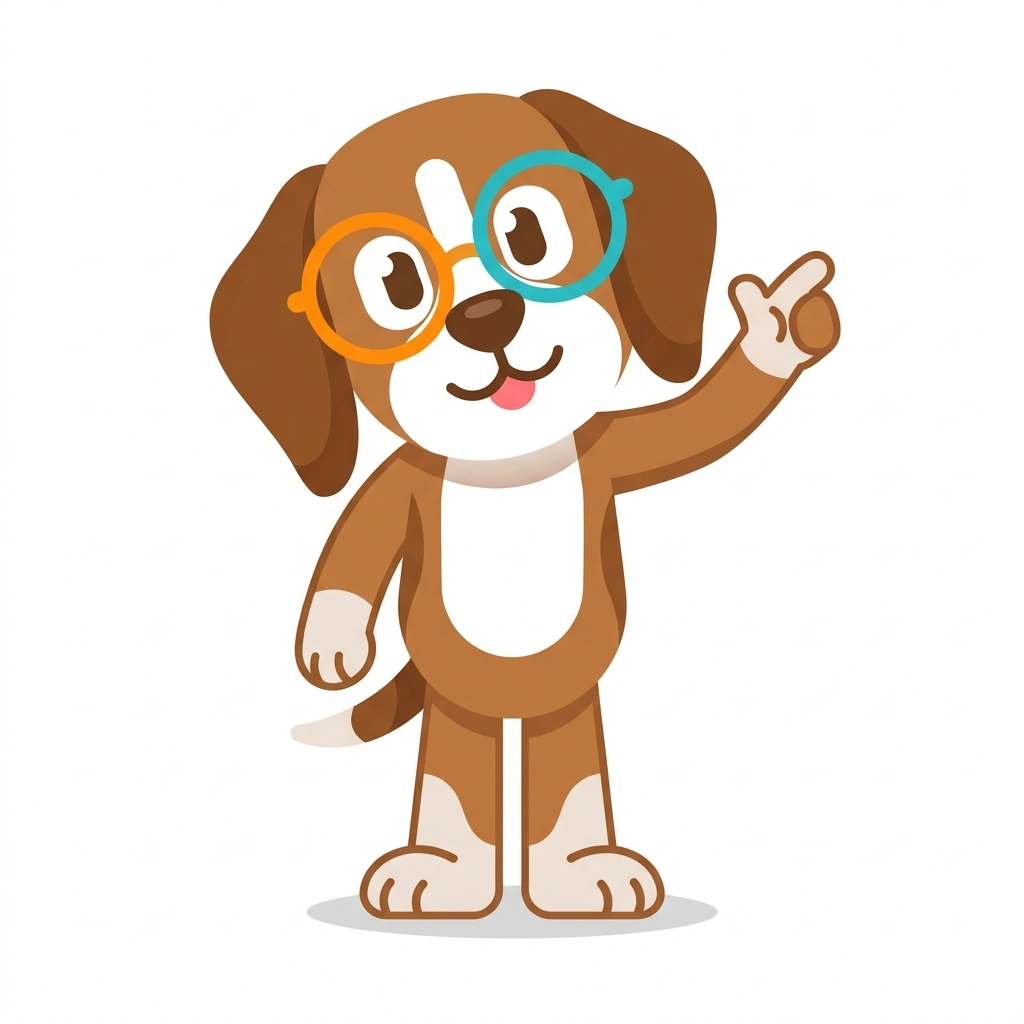Pip the Pup, the guide who teaches the How Senses Construct Reality course