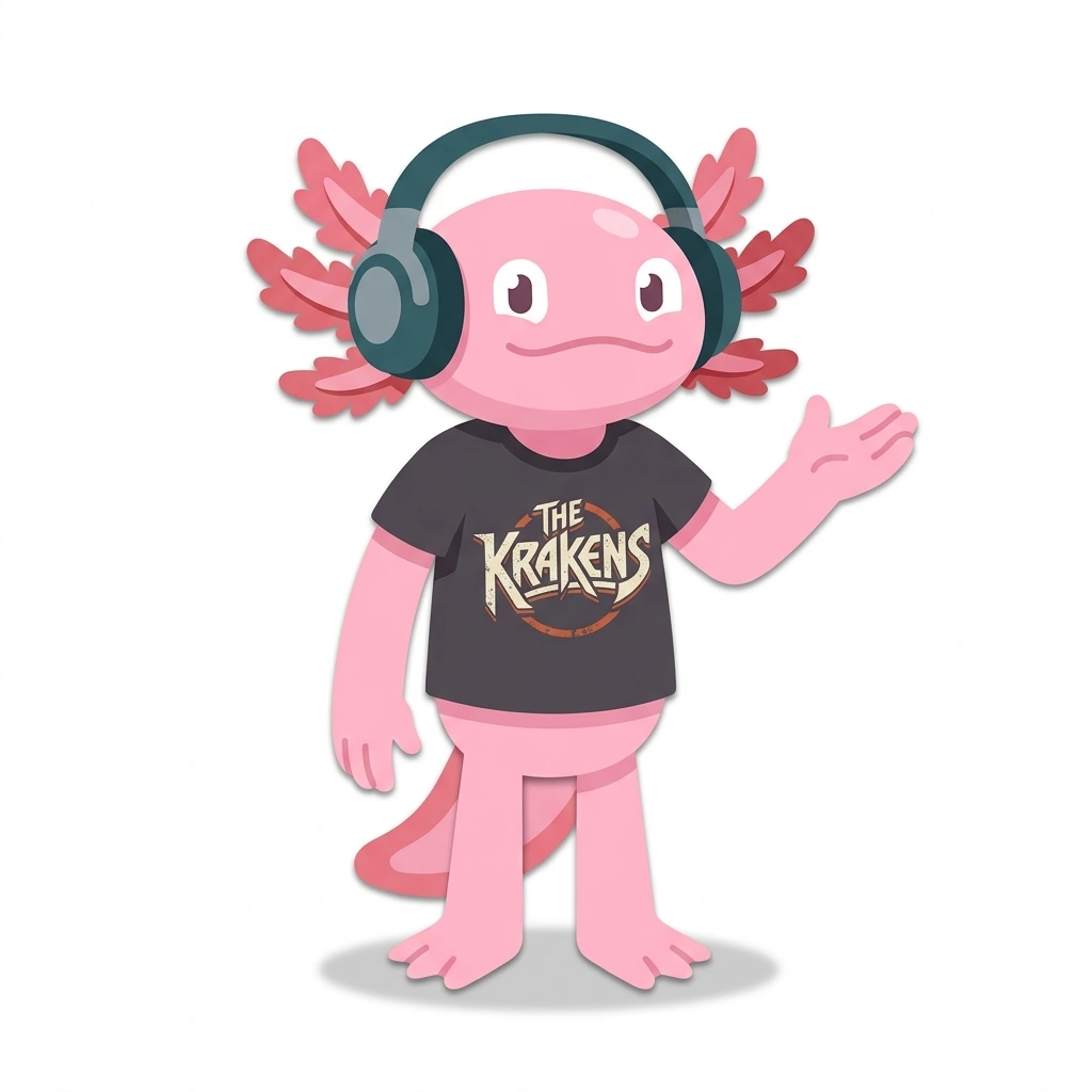 Altie the Axolotl, the guide who teaches the Alternative Artist Growth: Zero to Touring course