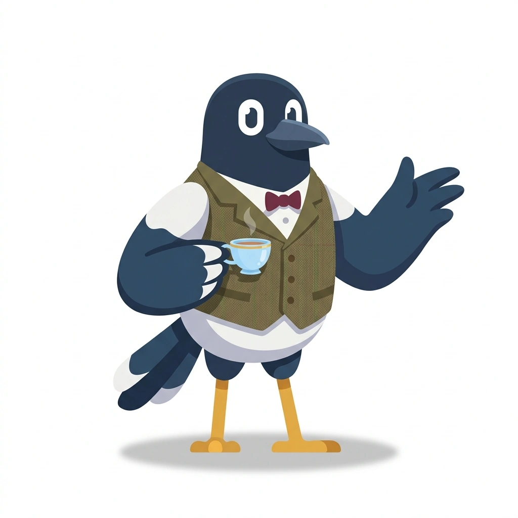 Milo the Magpie, the guide who teaches the Reading People Like a Mentalist course