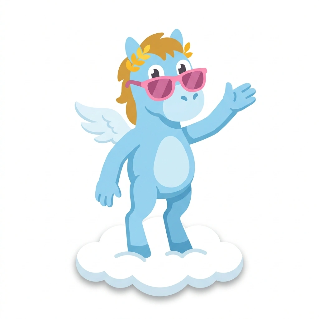 Peggy the Pegasus, the guide who teaches the Mitología griega: dioses, destino y héroes course