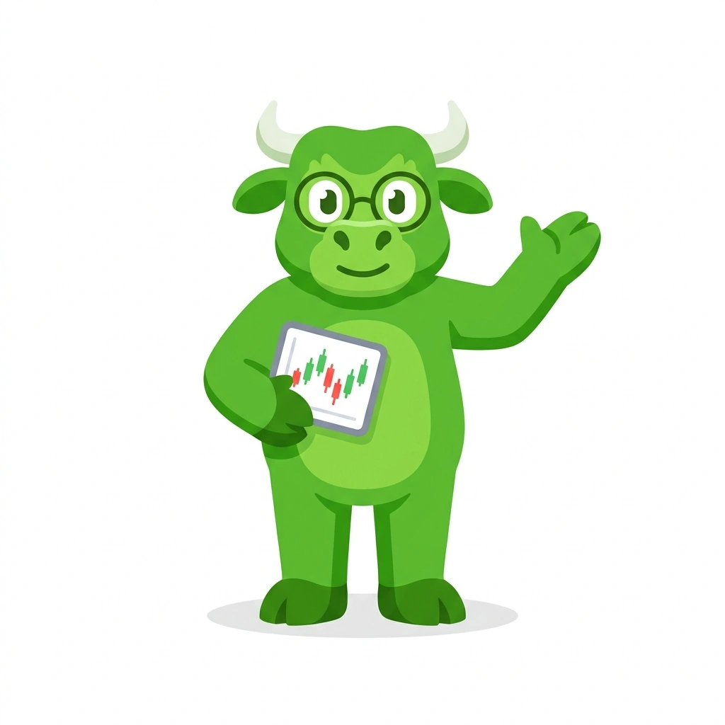 Barnaby the Bull, the guide who teaches the First Steps in Trading course