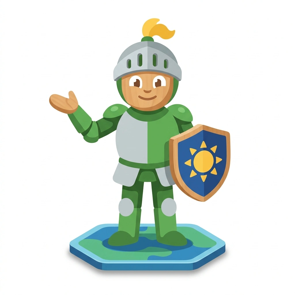 Klaus the Knight, the guide who teaches the Catan: Cities and Knights Strategy course