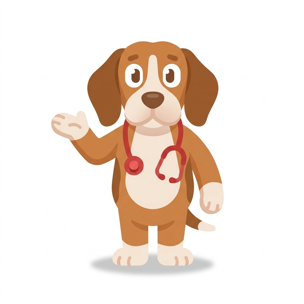 Baxter the Beagle, the guide who teaches the How the Human Body Works course