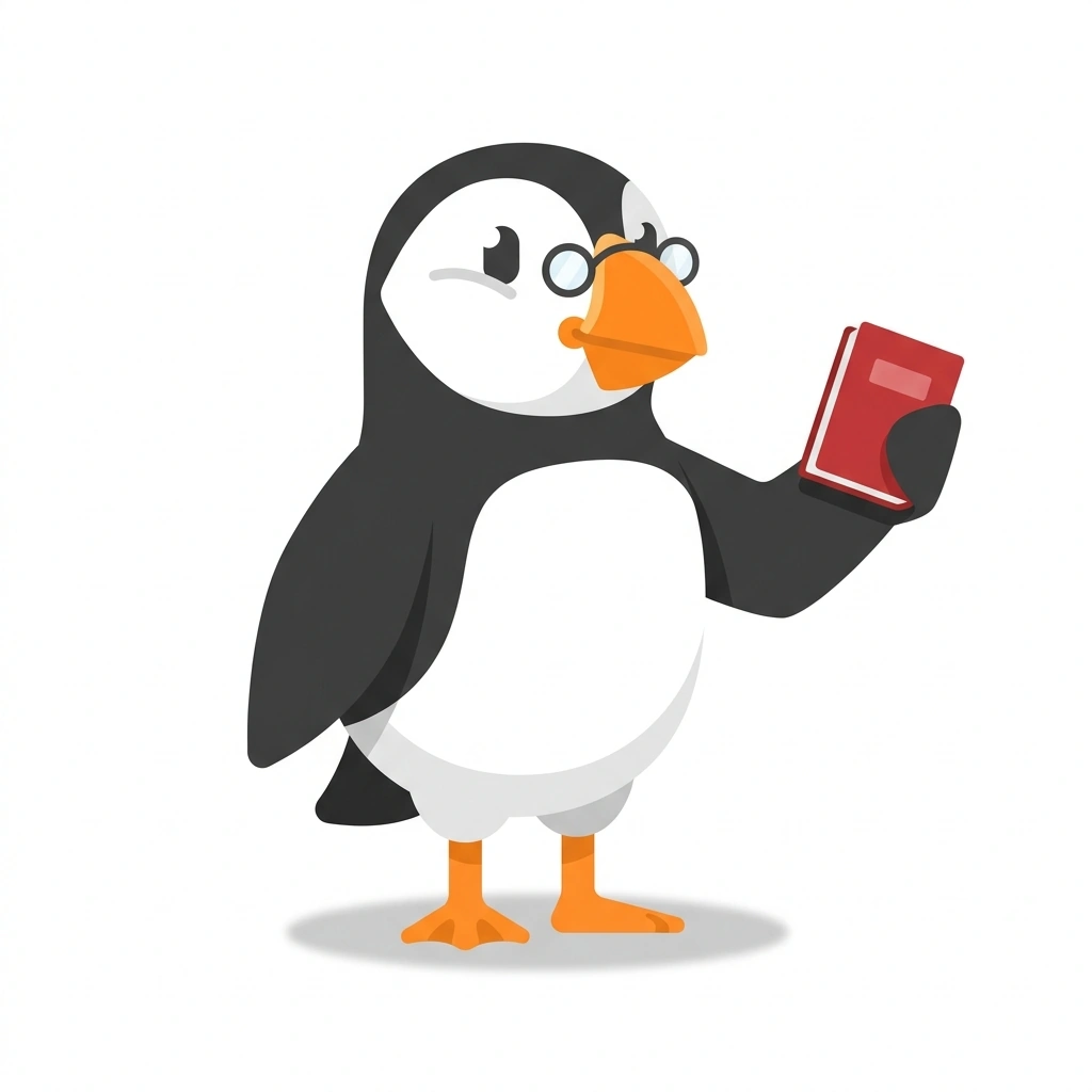 Pavlov the Puffin, the guide who teaches the Psychology of Everyday Decisions course