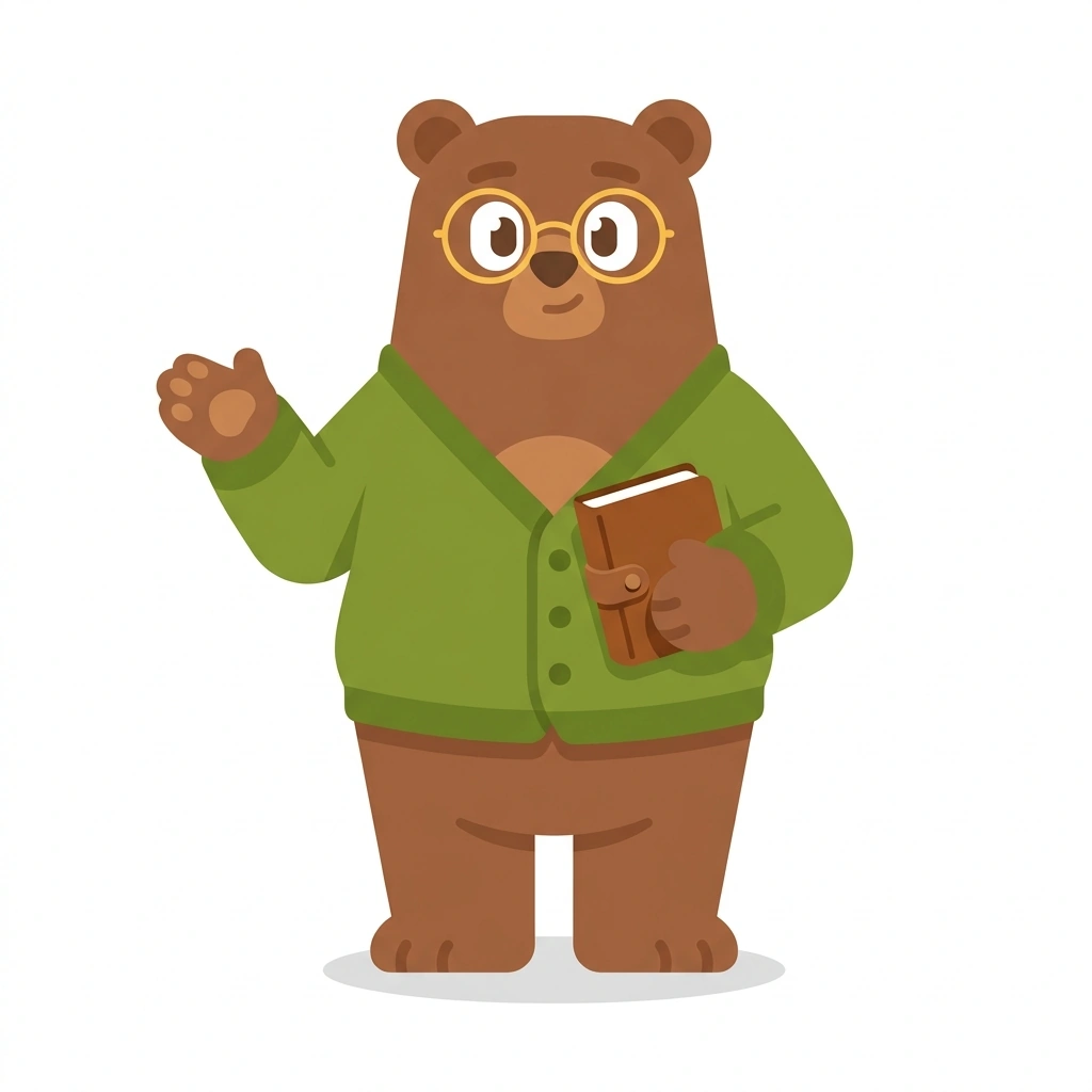 Barnaby the Bear, the guide who teaches the Thinking Like a Psychologist course