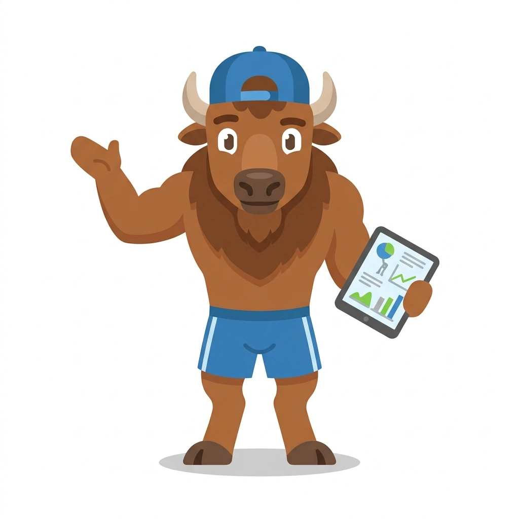 Barney the Bison, the guide who teaches the Hypertrophy Biomechanics and Program Design course
