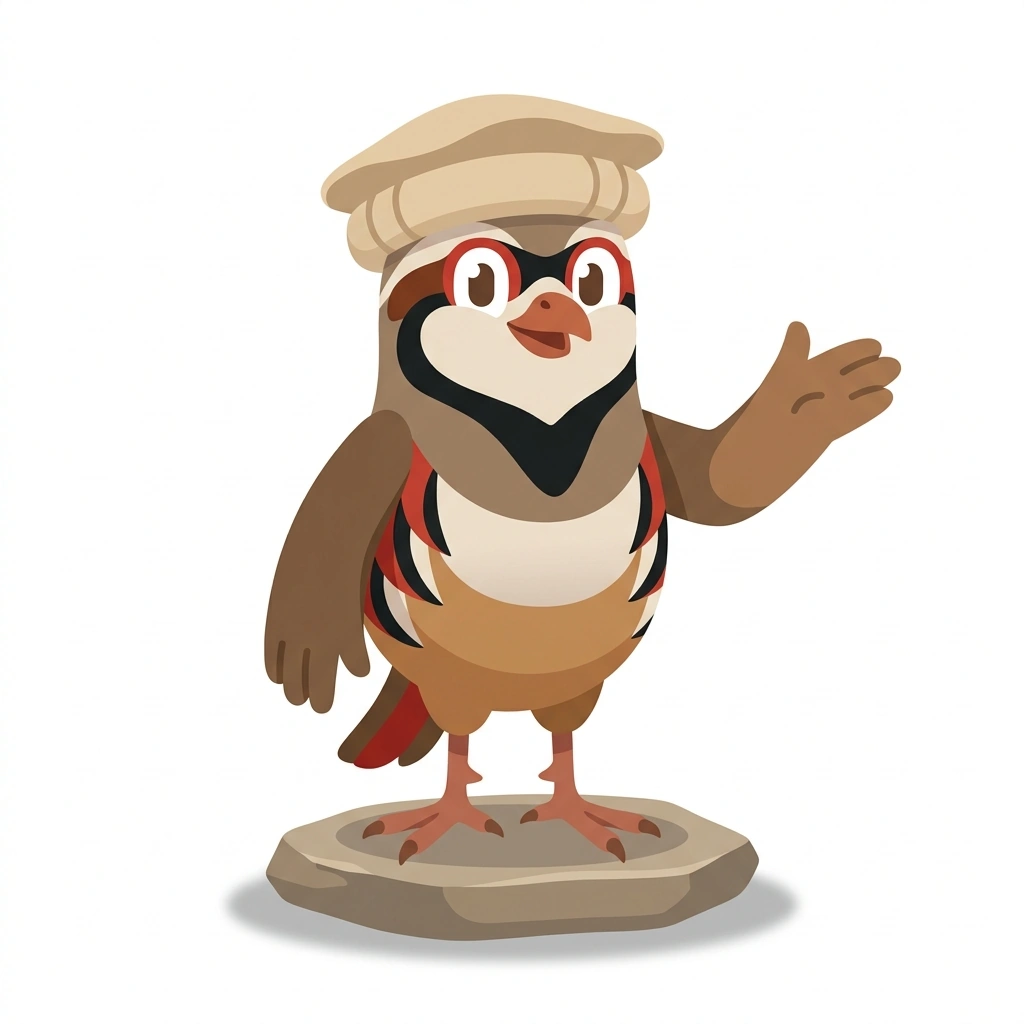 Pacha the Partridge, the guide who teaches the Speaking Intermediate Pashto course